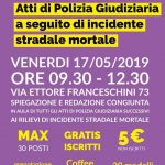 Corso sugli Atti di Polizia Giudiziaria a seguito di incidente stradale mortale- Roma